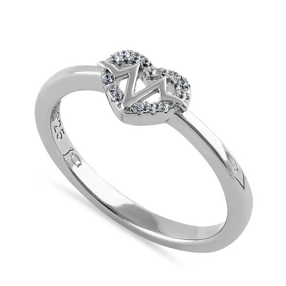 Sterling Silver Inner Heartbeat Round Cut Clear CZ Ring Nurse Doctor Gift New - Picture 1 of 4